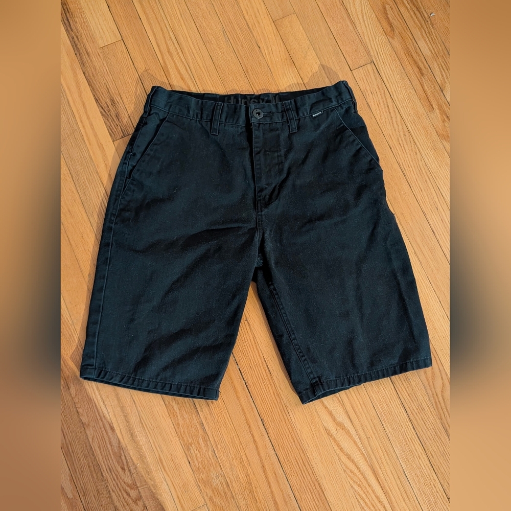 Hurley Men's Black Flat-Front Shorts